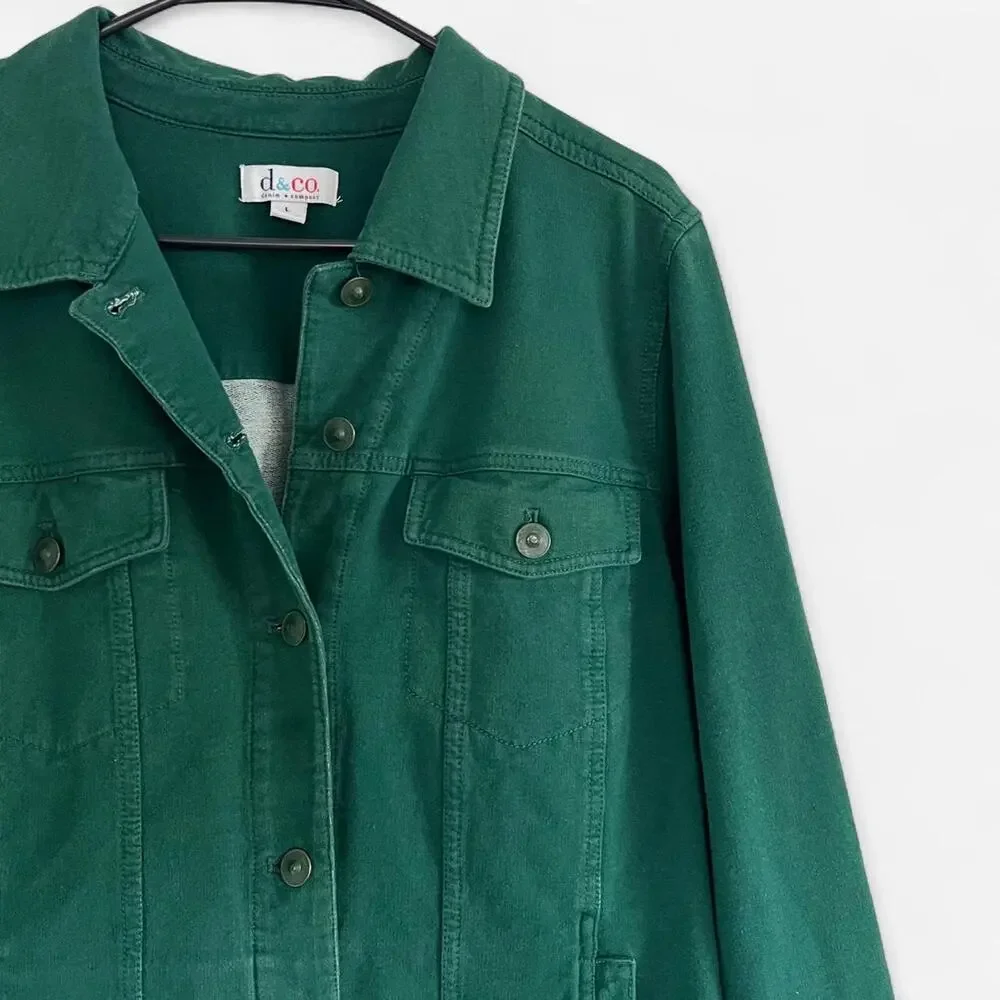 Denim & Co. Emerald Green Utility Jacket